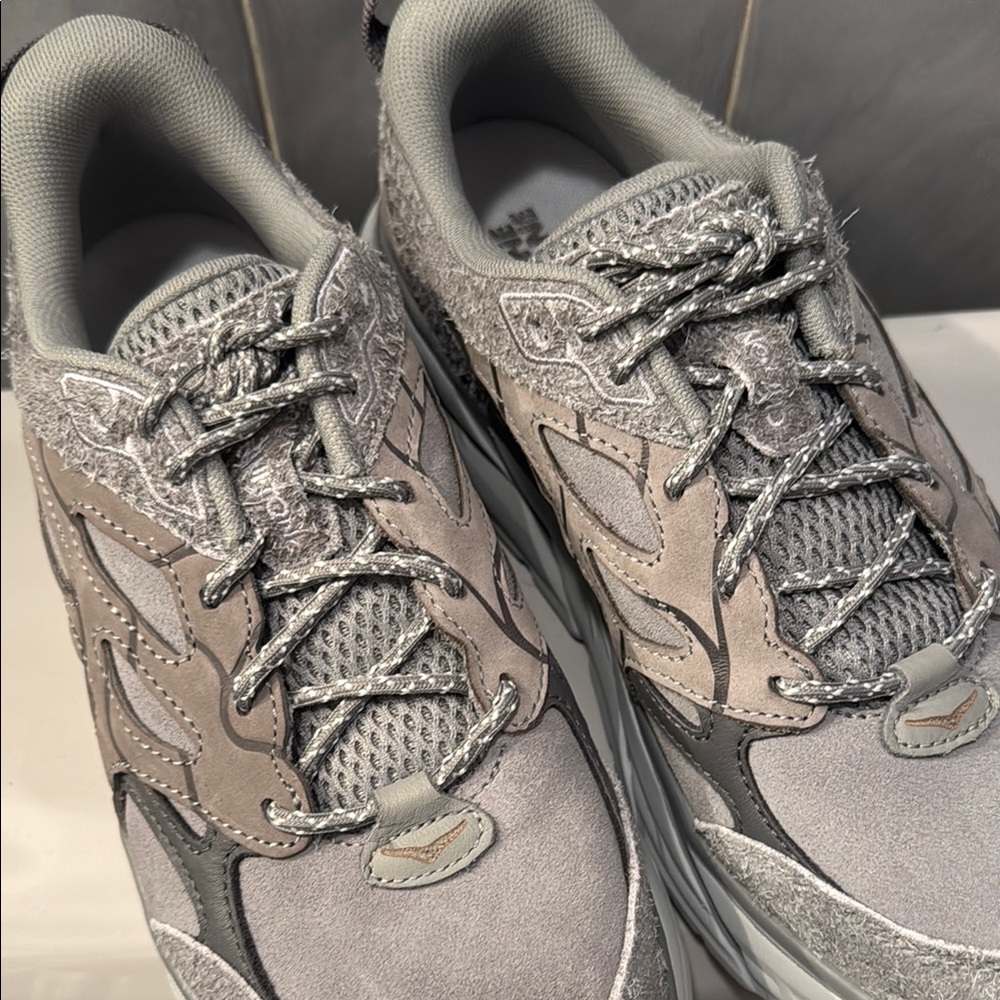 Hoka Gray and Beige Sneakers